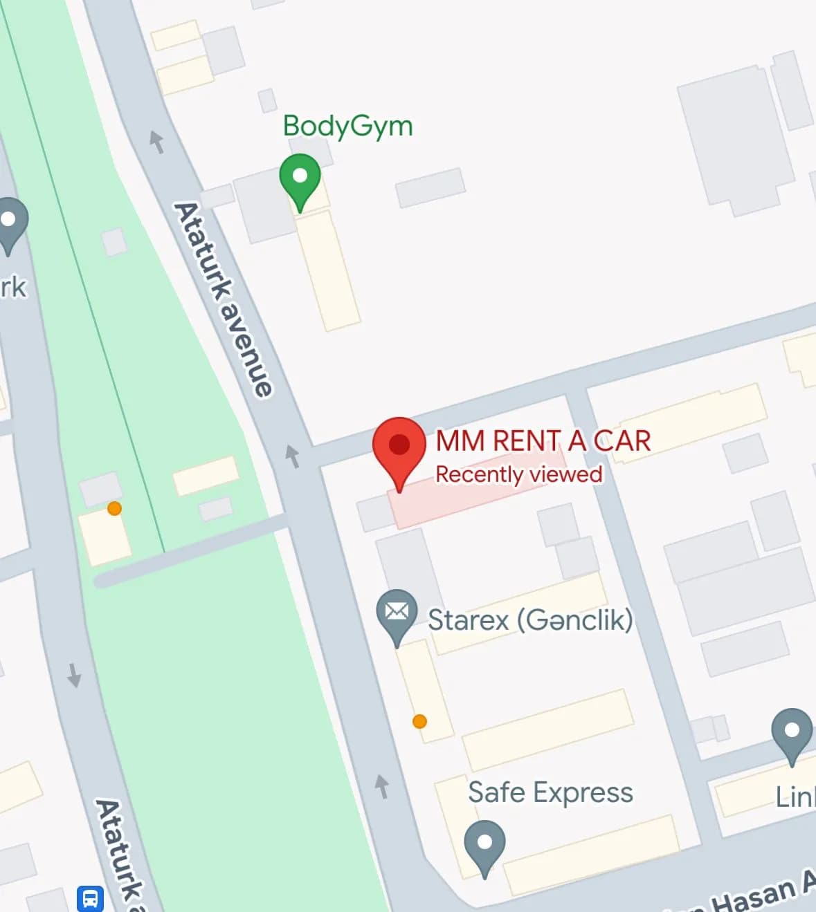 rent a car in baku location